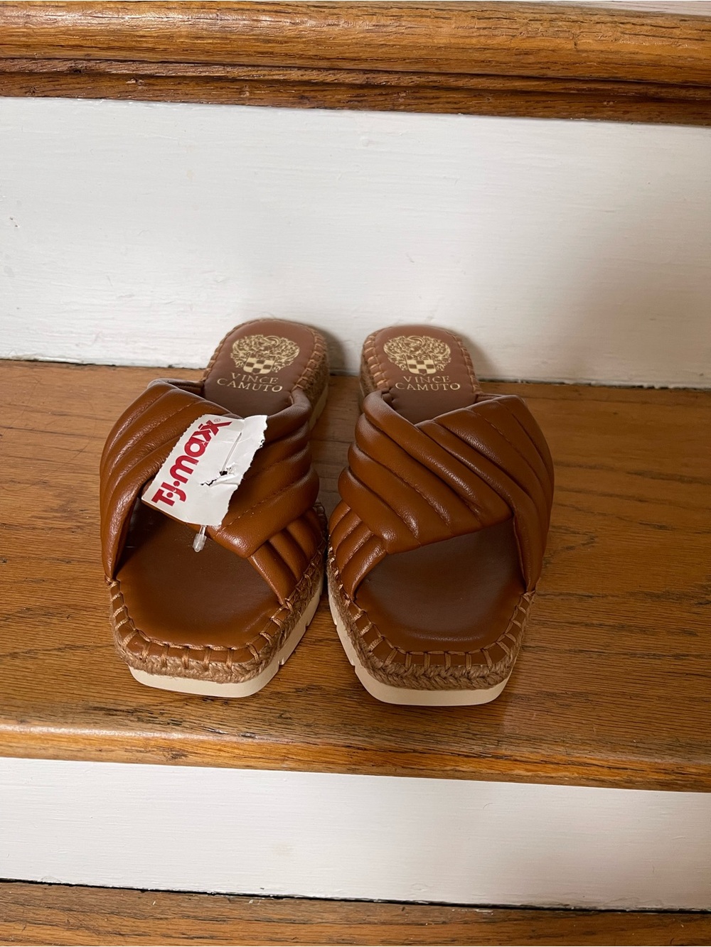 Vince Camuto Brown Quilted Sandals